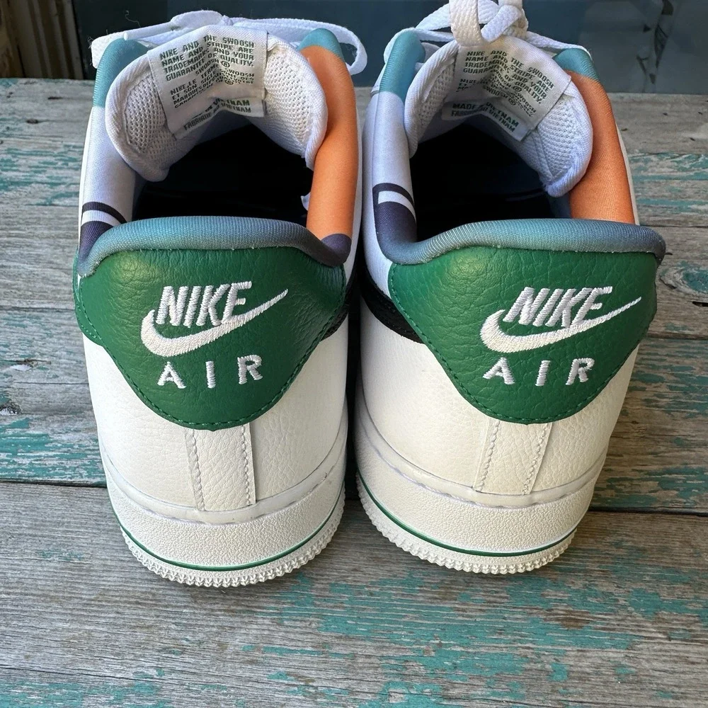 Nike Air Force 1 '07 LV8 EMB Athletic Shoes White Men's 12 Malachite DM0109-100